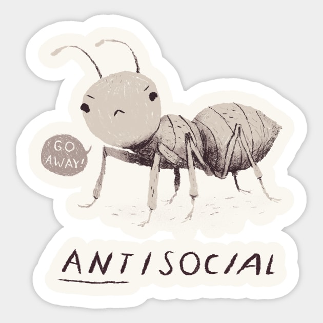 ant-isocial - puns Sticker by Louisros